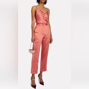 INTERMIX Addison Belted Charmeuse Cargo Pants